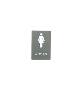 Quartet ADA Approved Women's Restroom Sign, Tactile Graphics, Molded Plastic, 6 x 9 Inches, Gray (01417)