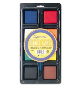 Quartet Alphacolor Concentrated Tempera Biggie Paint Cake Tray Set, 2 x 2.5 x 0.5 Inches, Multi-Colored, 8 Colors per Pack (428003)