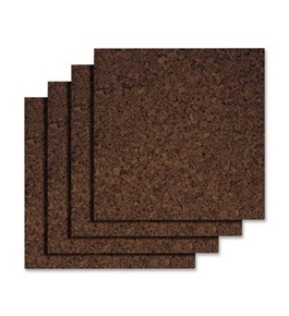 Quartet Dark Cork Tiles, 12 x 12 Inches, Self-Adhesive, 4 Tiles per Pack (15050Q)