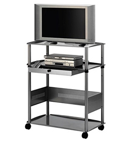 Quartet Euro 43 Inch Wide Screen Monitor Cart, 36 x 45 x 23 Inches, Brushed Silver (PWB1)