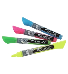Quartet Glo-write Neon Dry-Erase Markers, Bullet Tip, Assorted Colors, 4 Pack (79551)
