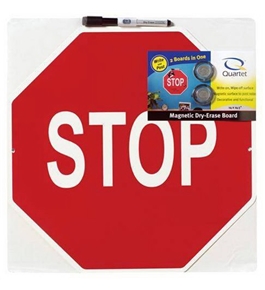 Quartet Stop Sign Magnetic Dry-Erase Board, 14 x 14.5 Inches, Red (089341D)