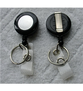 Retractable BLACK Reel With Belt Clip For Key, IDs, Badges (Sold Individually)