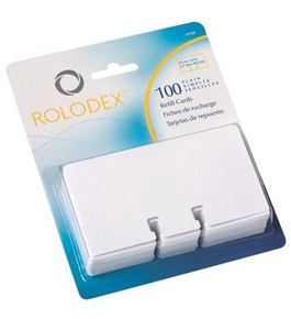 Rolodex Rotary File Card Refills, Unruled, 2-1/4 Inches Inchesx 4 Inches, 100 Cards, White (67558)