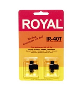 Royal IR40T Ink Pack for Royal TC-100 Time Clock + Many Calculator Models (2 Pack, Black/Red ink)