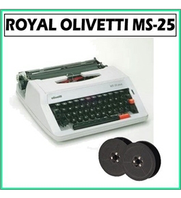 Royal MS-25 Olivetti Plus Manual Typewriter with Olvetti Autotron Black Nylon Ribbon 6-Pack