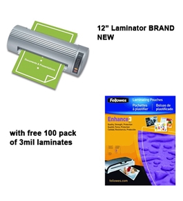 Royal Sovereign NR-1201 12 Business Pouch Laminator w/ free pack of 3mil