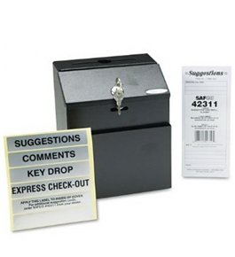 Safco? Steel Suggestion/Key Drop Box with Locking Top, 7w x 6d x 8-1/2h
