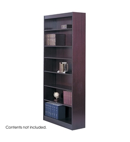 Safco 2-Shelf Square-Edge Veneer Bookcase, Mahogany [Kitchen]