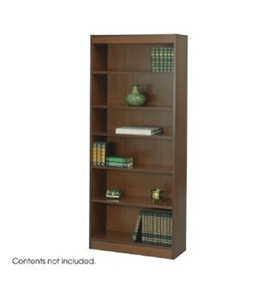 Safco 6-Shelf Reinforced Baby Veneer Bookcase, Cherry [Kitchen]