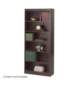 Safco 6-Shelf Reinforced Baby Veneer Bookcase, Mahogany [Kitchen]