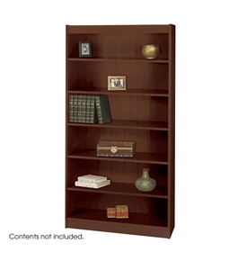 Safco 6-Shelf Reinforced Square-Edge Veneer Bookcase, Mahogany [Kitchen]