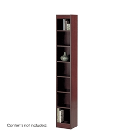 Safco 7-Shelf Reinforced Baby Veneer Bookcase, Mahogany [Kitchen]