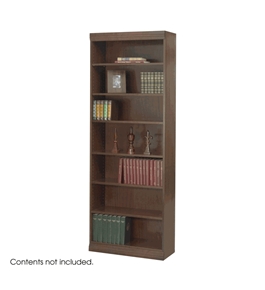 Safco 7-Shelf Reinforced Baby Veneer Bookcase, Walnut [Kitchen]