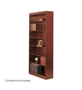 Safco 7-Shelf Reinforced Square-Edge Veneer Bookcase, Cherry [Kitchen]