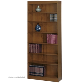 Safco 1506LOC Light Oak 7-Shelf Square-Edge Veneer Bookcase