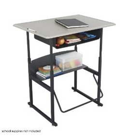 Safco AlphaBetter 24" x 36" Student Desk in Beige with Book Box