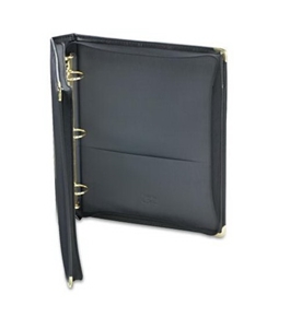 Samsill 15250 Classic Collection Zippered Ring Binder, 8-1/2 X 11, 1-1/2 Capacity, Black