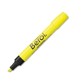 Sanford Highlighter - Marker Point Style: Chisel - Ink Color: Fluorescent Yellow - Barrel Color: Fluorescent Yellow - 12 / Dozen