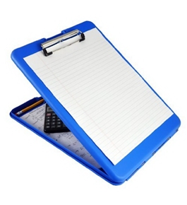 Saunders SlimMate Plastic Storage Clipboard, 00559, Letter Size (8.5 inch x 12 inch), Blue