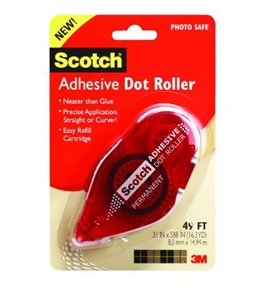 Scotch Adhesive Dot Roller, 0.31 x 49 Feet (6055)