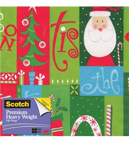 Scotch Gift Wrap, Jolly Season Pattern, 25-Square Feet, 30-Inch x 10-Feet (AM-WPJS-12)