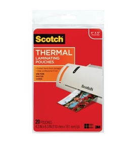 Scotch Thermal Laminating Pouches, 4.37 Inches x 6.36 Inches, 20 Pouches (TP5900-20)