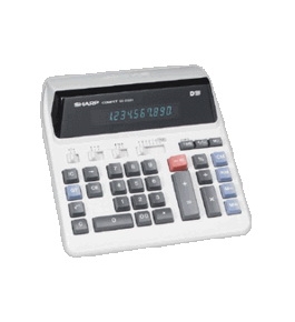 Sharp QS-2122 Compact Desktop Calculator 12-Digit Fluorescent Automatic Three-Digit Punctuation