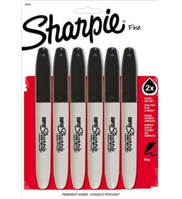 Sharpie Super Fine Point Permanent Markers, 6 Black Markers (33666PP)