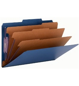 Smead Classification Folder, Legal, 2/5 Right Of Center, 3 Dividers, Dark Blue, 10 per Box (19096)