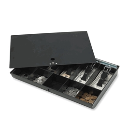 Sparco Money Tray, with Locking Cover, 16 x 11 x 2-1/4 Inches, Black (SPR15505)