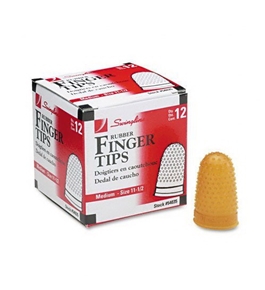 Swingline Rubber Finger Tips, Size 11.5, Medium, 5/8 Inch Diameter, Amber, 12 Tips per Box (S7054035)