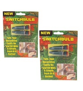 Switchbulb Push Button Light Switch with Adapter, Turn xmas lights on with a push of a button