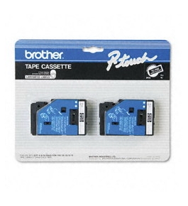 Brother TC-34Z 3/8 Inch White on Black P-Touch Tape