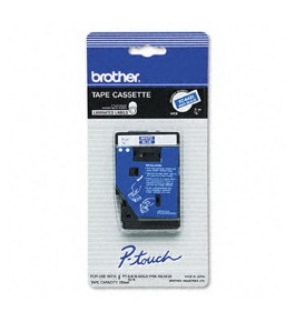 Brother TC64Z1 3/8 Inch White on Blue P-Touch Tape