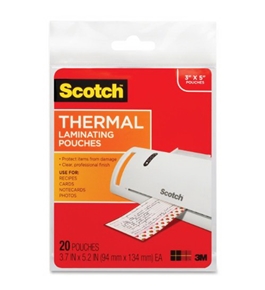 Thermal Laminating Pouches, 3.7 Inches x 5.2 Inches, 20 Pouches (TP5902-20)