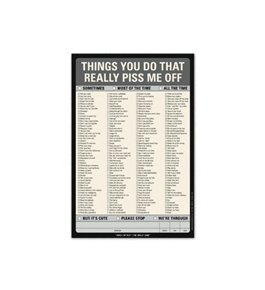 Things You Do That Really Piss Me Off Notepad by Knock Knock
