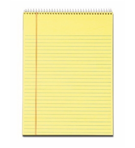Tops Docket Wirebound Ruled Pad with Cover, Legal Rule, Letter, Canary, 70 Sheets per Pad (63621)