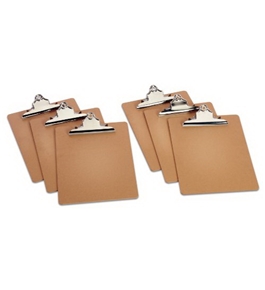 TOPS Masonite Clipboards, 9 x 12.5 Inches, Pack of Six (25400)