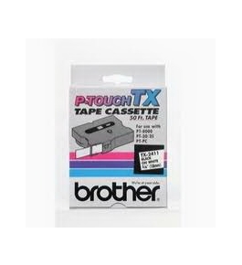 Brother TX3451 White on Black P-Touch Tape