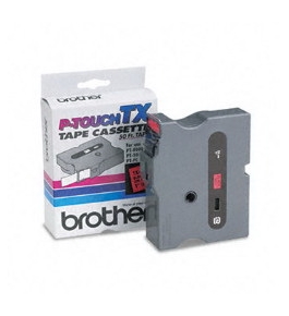 Brother TX4511 Black on Red P-Touch Tape