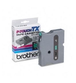 Brother TX7311 Black on Green P-Touch Tape