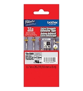 Brother TZS941 3/4 In. Black on Matte Silver Extra Strength P-touch Tape, TZ-S941