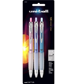 uni-ball 207 Limited Edition Retractable Gel Pens, 3 Black Ink Pens in Assorted Colors (73809)