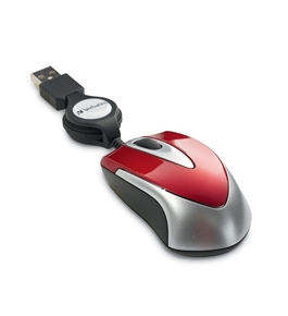 Verbatim Optical Mini Travel Mouse, Red 97255 Personal Computers