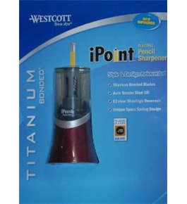 Westcott iPoint Electric Pencil Sharpener Titanium Bonded - Black Cherry