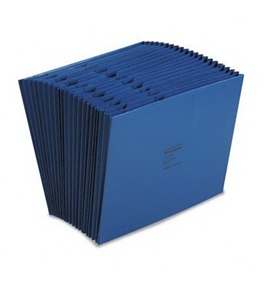 Wilson Jones WCCC17A-BL Colorlife Recycled (50%) Expanding File without Flap, Letter Size, 18" Expansion, Dark Blue