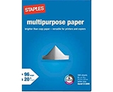 Staples Multipurpose Laser Inkjet Printer Paper, Bright White
