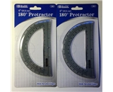 2 in Lot Bazic 6- 180 Degree Protractor with Beveled Edges New in Package