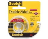 3M Double-Sided Tape with Dispenser, Permanent, 1/2 X 250 Inches, Clear (MMM136)